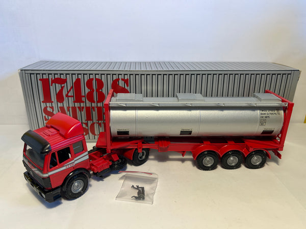 MB SK 1748 Sattelzug mit Tankcontainer 1:43 von NZG 317 OVP